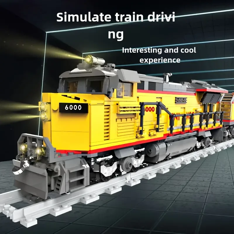 1162pcs Retro Train Building Blocks Set - Movable Model with Durable ABS Construction