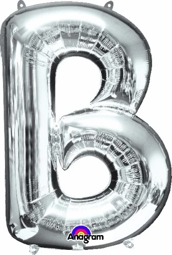 Letter B Silver 86cm Helium Saver