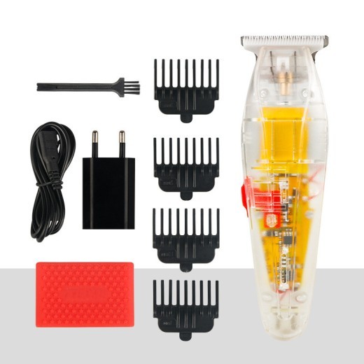 Amazon Foreign Trade Hair Salon Carving Haircut Electric Push Scissors T0 Cutting Head Notch Whitening Bald Transparent Hairdresser