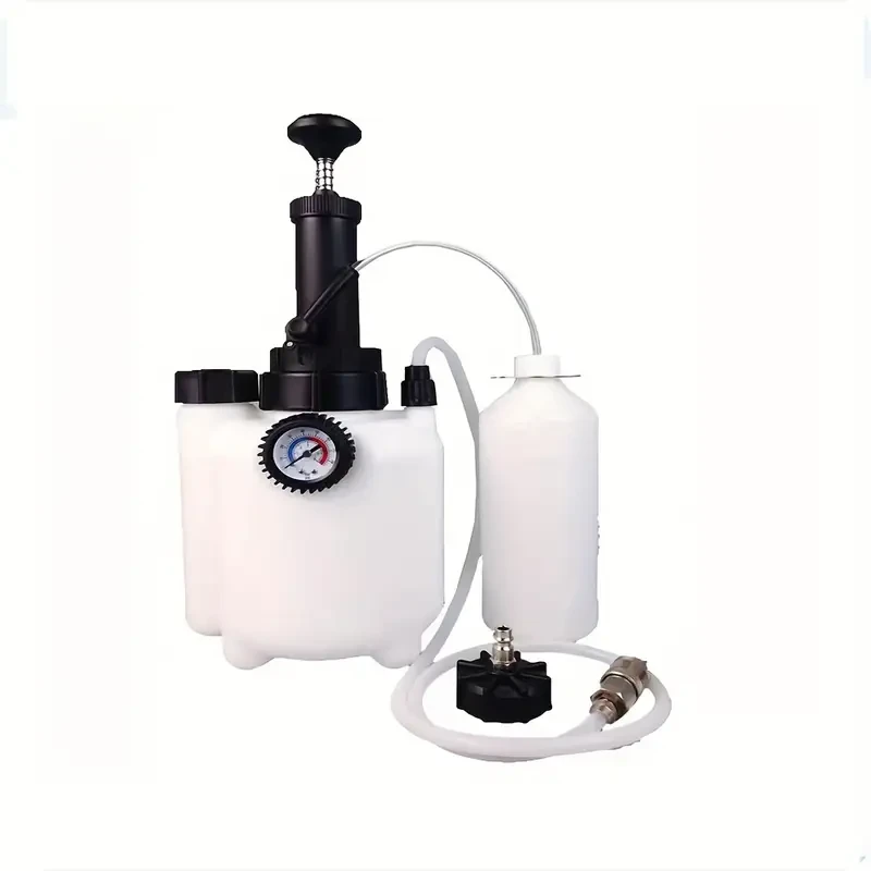 3L Brake Oil Replacement Kit, Manual Hydraulic Brake Bleeder Tool with Pressure Gauge