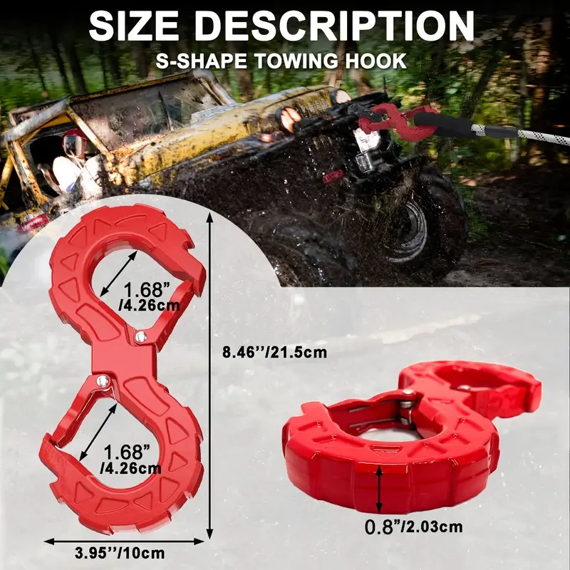 Heavy-Duty Red G80 Alloy Steel S-Shaped Tow Hook
