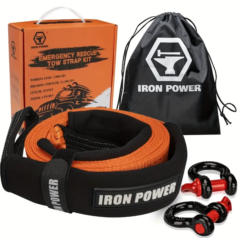 6 Meter Towing Rope Emergency Tow Straps Kit