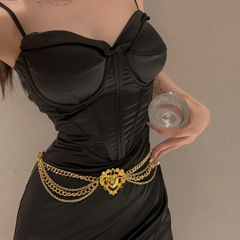 Gold Multi-layer Chain Love Waist Chain