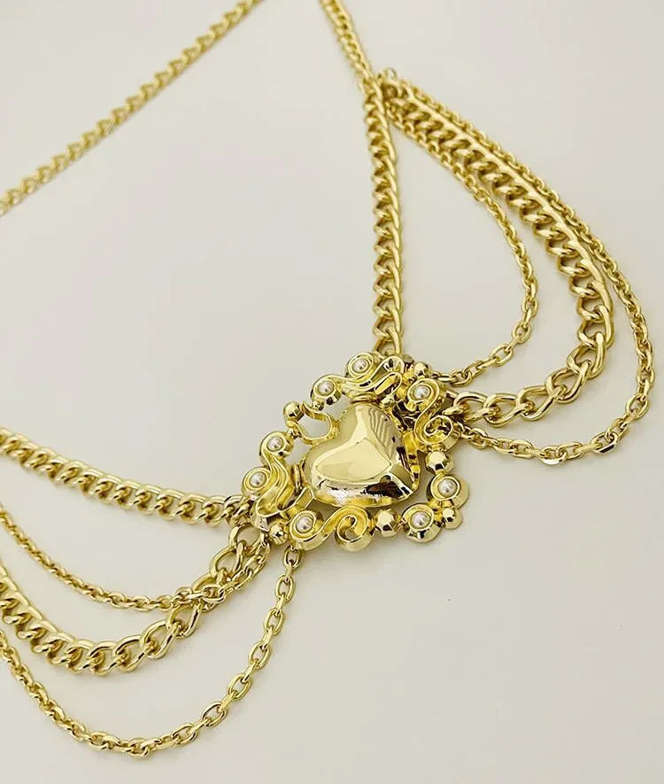 Gold Multi-layer Chain Love Waist Chain