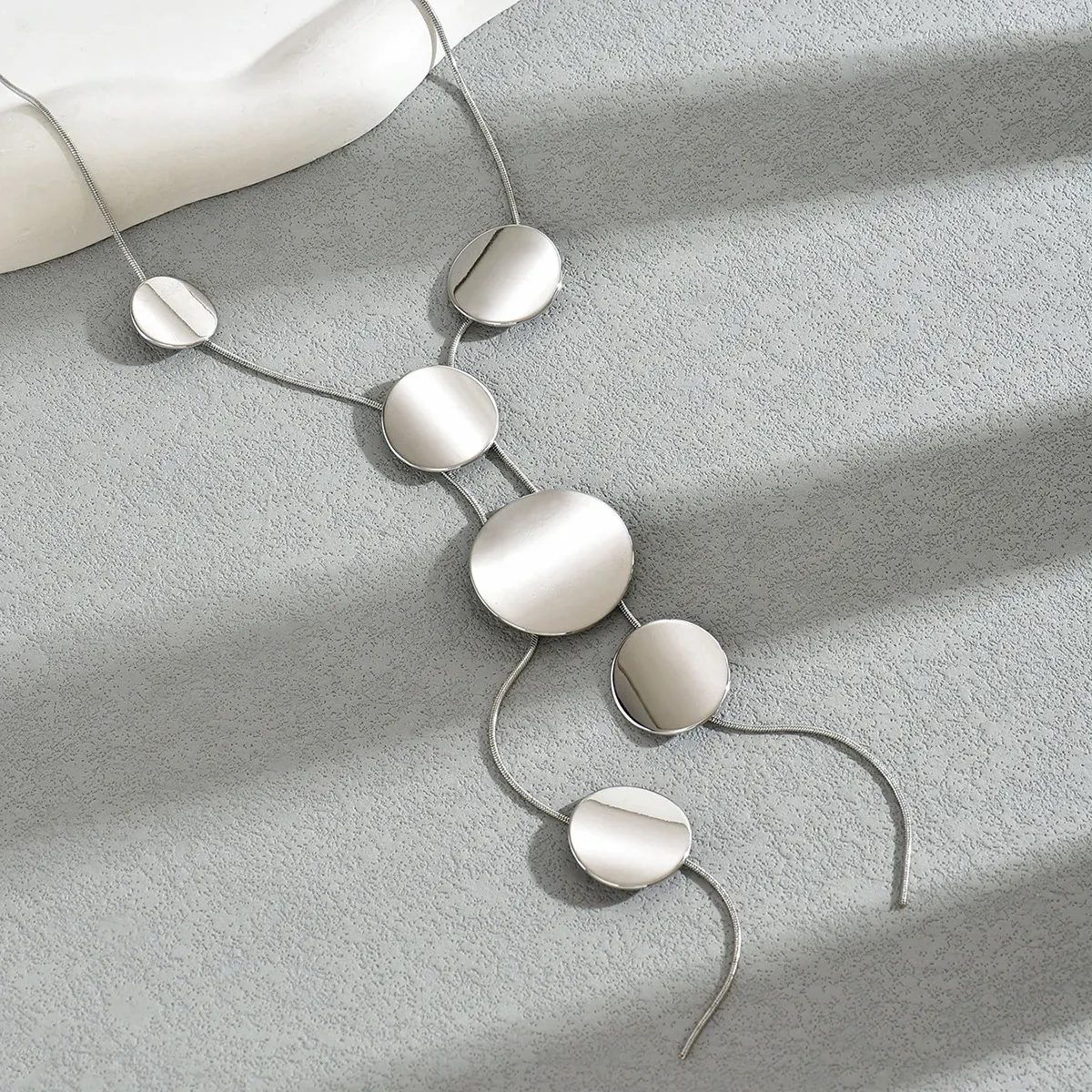 Geometric Ladies' Long Necklace Circular Design