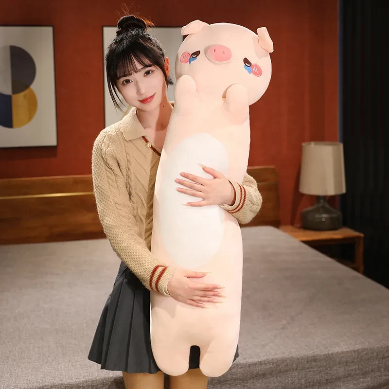 50/70cm Cute Soft Long Cat Plush Toys Stuffed Pause Office Nap Pillow Bed Sleep Home Decor Gift Doll for Kids Girl