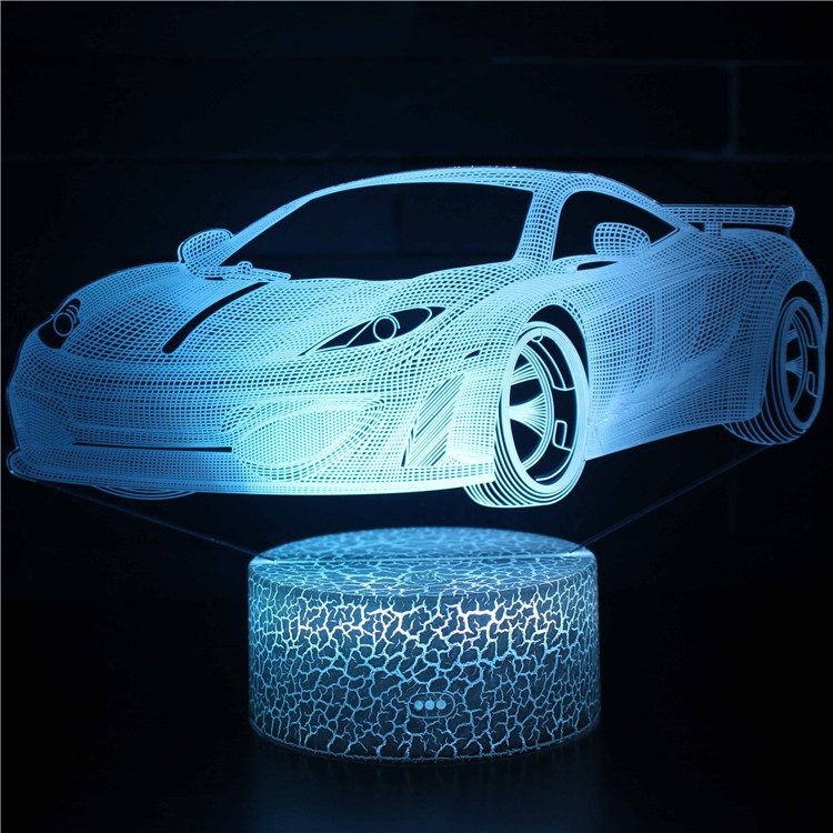 Car 3D Night Lamp LED Light, Power By USB, 7 Changeable color