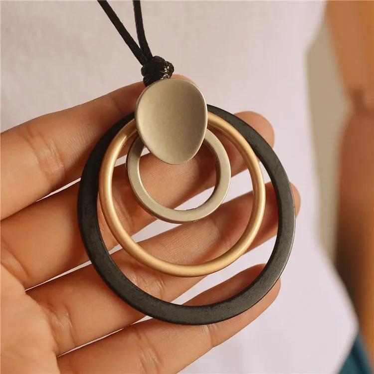 High-End Fashion Accessories, Circle Pendant Pendant Long Necklace