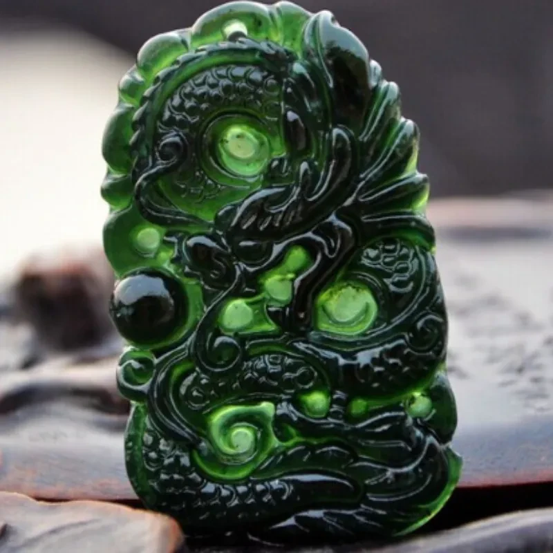 Dark Jade Gray Jade Dragon Pendant Men's Jade Pendant