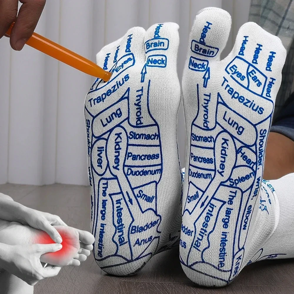 Reflexology Chart Socks with Trigger Point Massage Tool