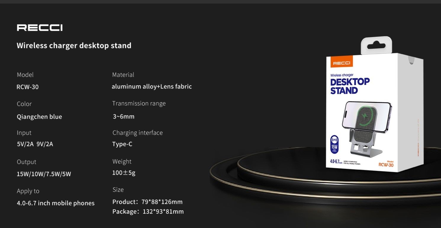 Wireless Charger, Desktop Stand