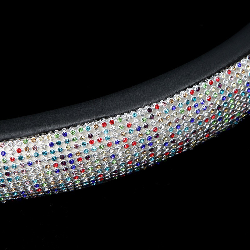 Womens Car Steering Wheel Cover Summer Rhinestone Car