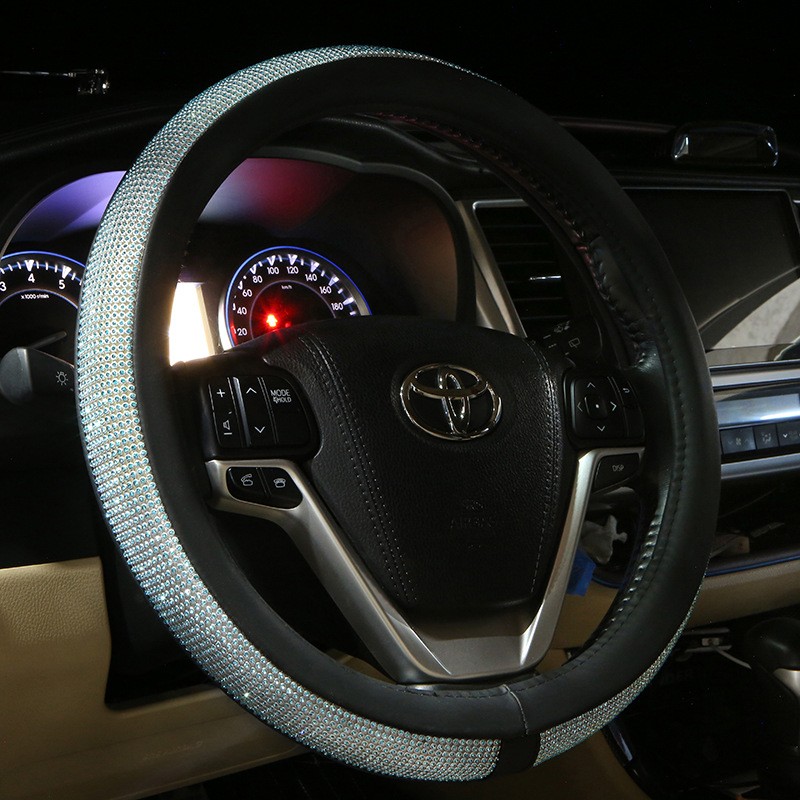Womens Car Steering Wheel Cover Summer Rhinestone Car