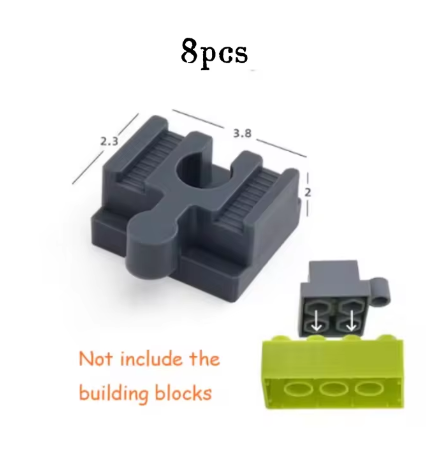 New 8Pcs Wooden Train Track Adapter Rail Building Block Connector Compatible with All Wood Railway Train Track Set