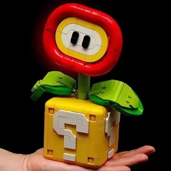 NEW MOC Piranha Plant Model Fit Flame Flower Assembled Building Block Brick