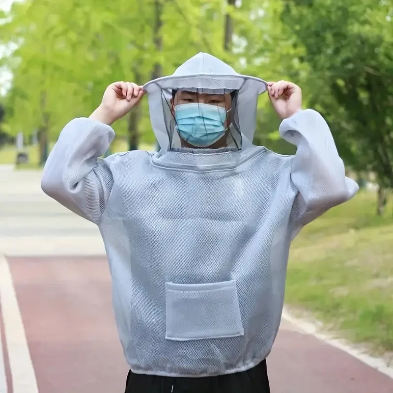 Contemporary Double Layer Thermal Insulated Beekeeping Suit with Ventilated Veil Hood