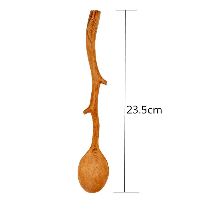 Creative handmade beech spoon with long handle