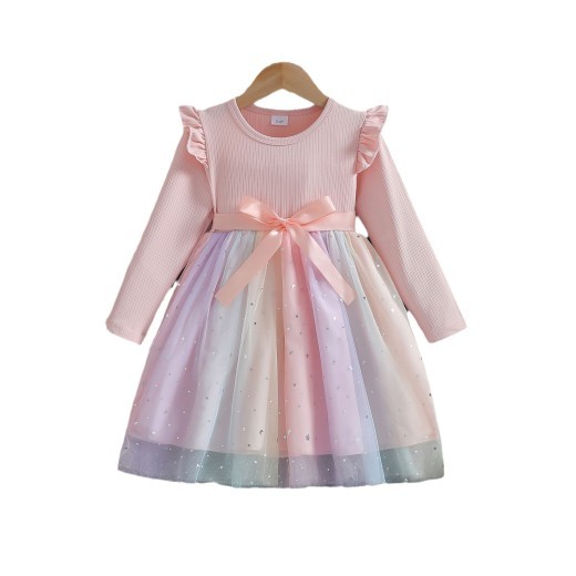 Baby Long Sleeve Bowknot Dress