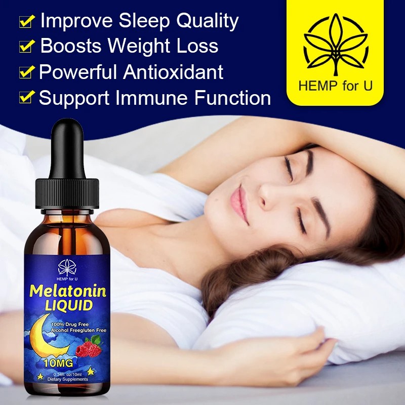 Melatonin DropIns 10mg Liquid Sleep Aid Support for Healthy Sleep