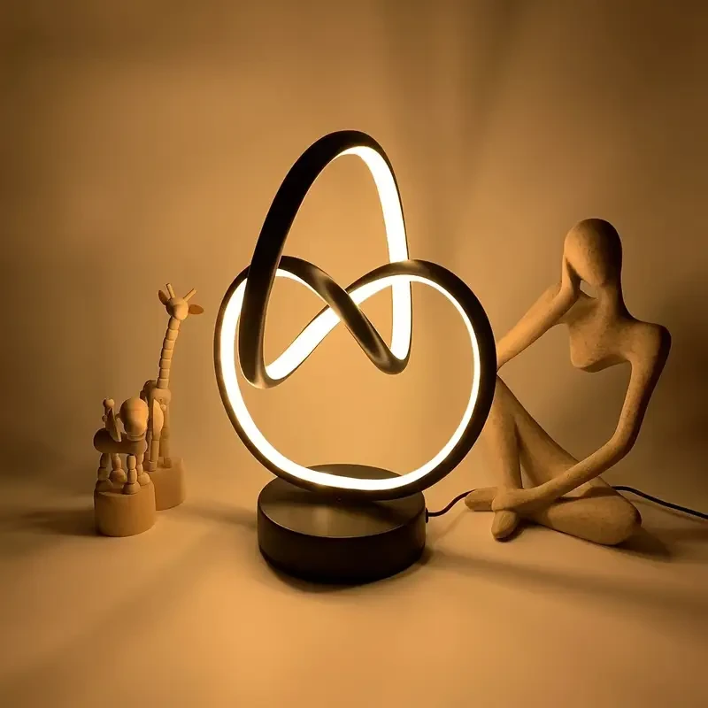 1pc Modern Multi-Use Adjustable Light Luxury Table Lamp - Metal & Plastic Material, Button Control, USB Powered, Google Assistant Compatible for Living Room, Bedroom & Study Room Decor