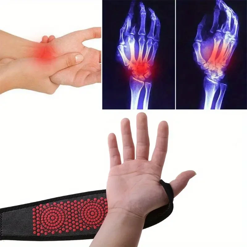Magnetic Therapy Self-Heating Wrist Support Bracers - Heated Compression Wristbands
