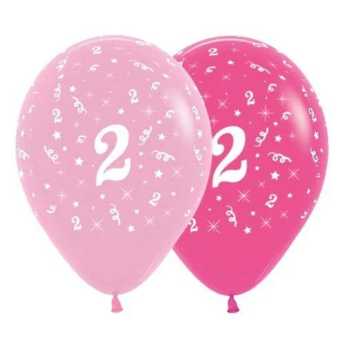 Balloons Age 2 Pink - Pack of 6