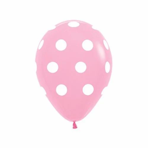 Balloons - Polka Dots on Fashion Pink  - Pack of 12