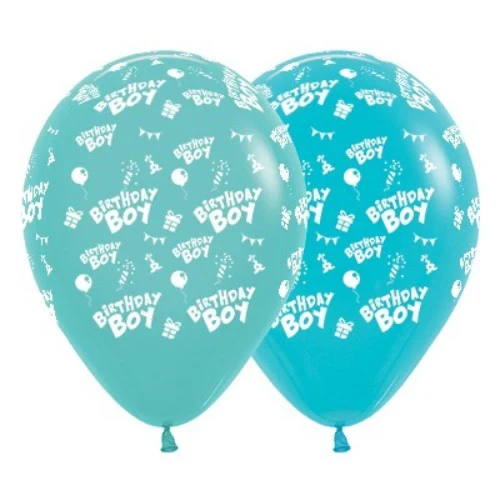 30cm Birthday Boy  Aquamarine & Caribbean Blue - Pack of 6