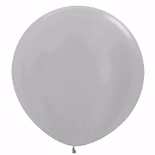 90cm Metallic Pearl Silver Latex Balloons - Pack of 2