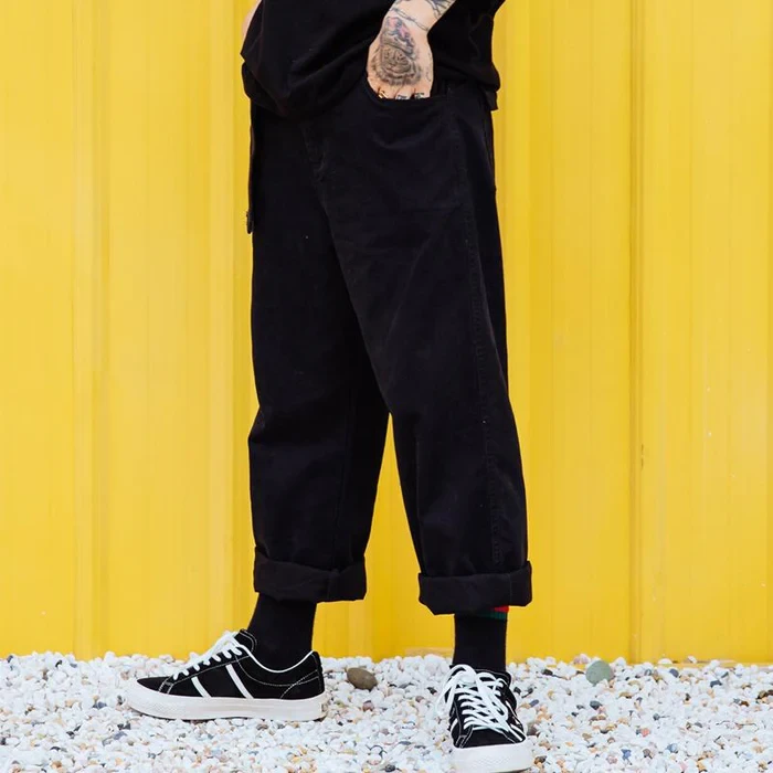 Men's Solid Loose Straight Casual Cargo Pants