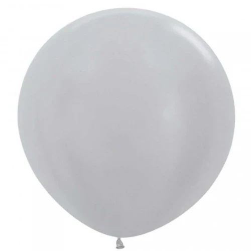 Sempertex 60cm Satin Silver Latex Balloons 481, 3pk - Pack of 3