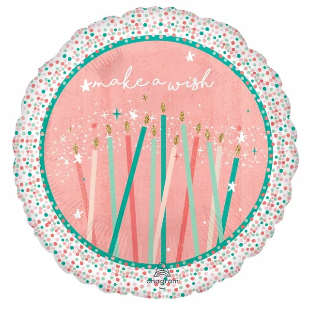 Foil Balloon - STD HX Happy Cake Day Make A Wish (45cm)