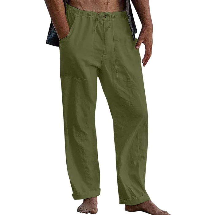 Men's Casual Solid Color Cotton Linen Pants