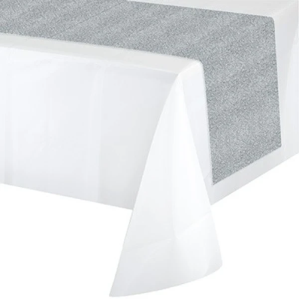 Table Runner (Silver With Glitter)