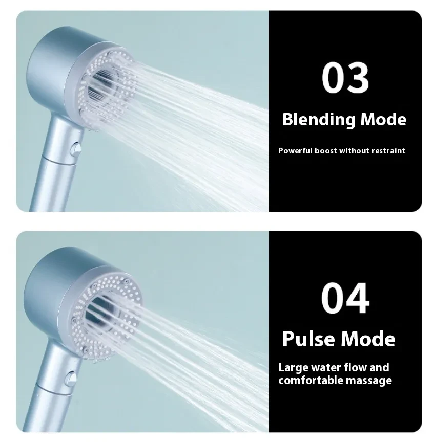 Spray Hair Dryer Shower Head One-click Water Stop Boost Nozzle