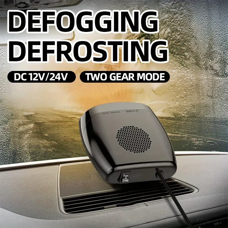 Car Heater DC12V/24V - Windshield Defogger & Defroster with 2-Speed Adjustable Rotation for Winter
