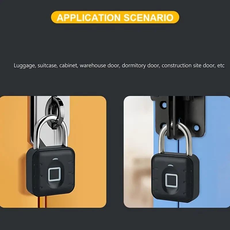 Biometric Fingerprint Padlock - Keyless Smart Lock for Gym, School Locker, Luggage, and Backpack