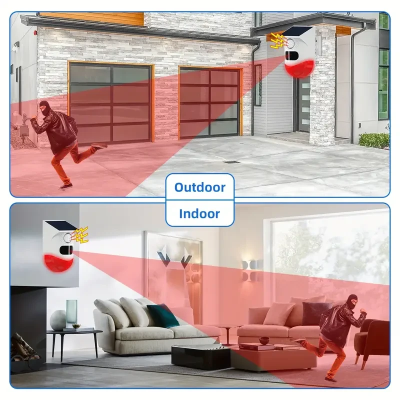 Solar Infrared Anti-Theft Alarm - Outdoor Human Body Sensor Alarm for Farm, Orchard, and Home Security