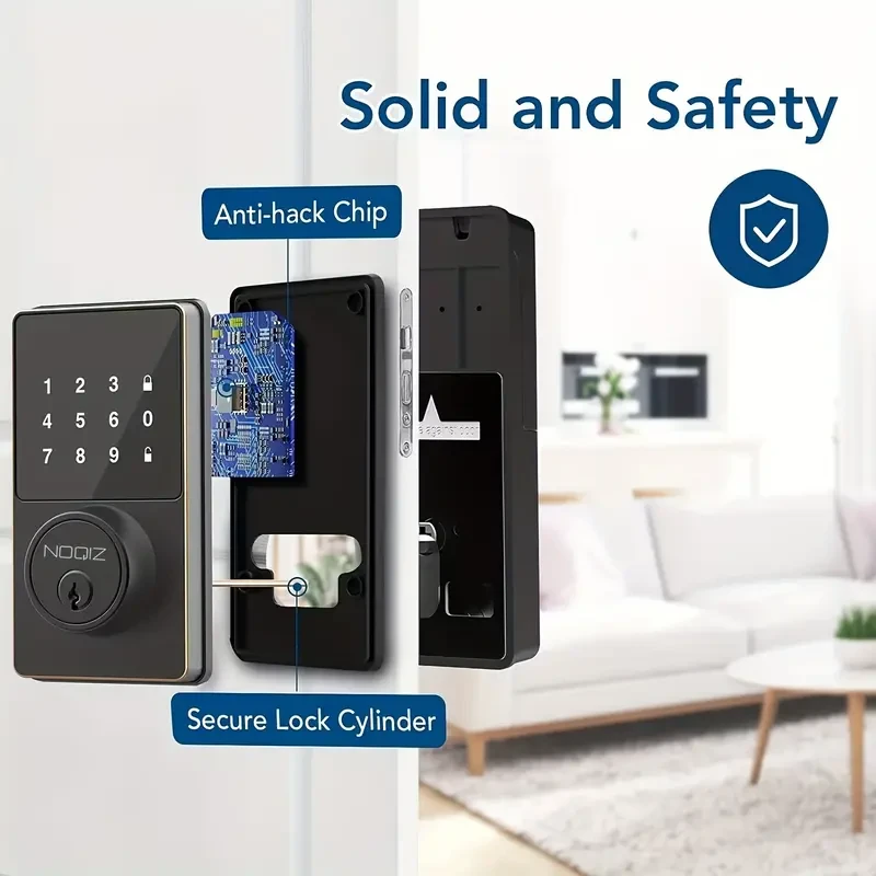Keyless Entry Door Lock - Smart Lock with Touchscreen Keypad, Secure Deadbolt, Auto Lock, and Waterproof Design