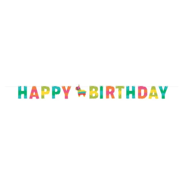 Fiesta Fun Shaped Banner Happy Birthday