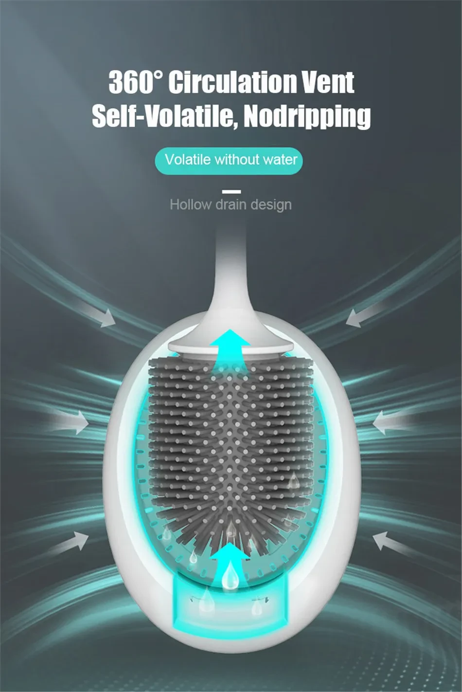 Wall-Mounted Silicone Toilet Brush with Holder