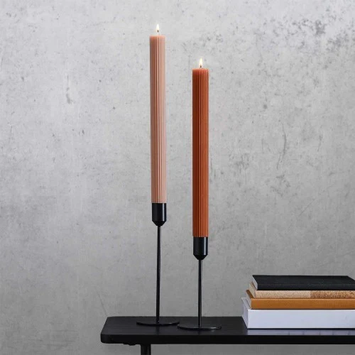 Cosy Copper Christmas Ribbed Dinner Candles