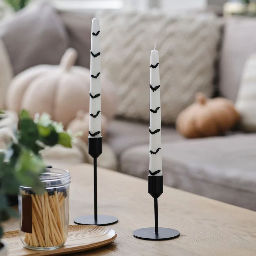 Deadly Soiree Candle Holders with Black Dinner Candles