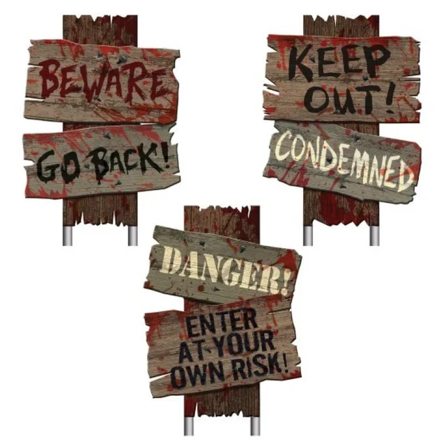Cemetery Sidewalk Signs - Set of 3