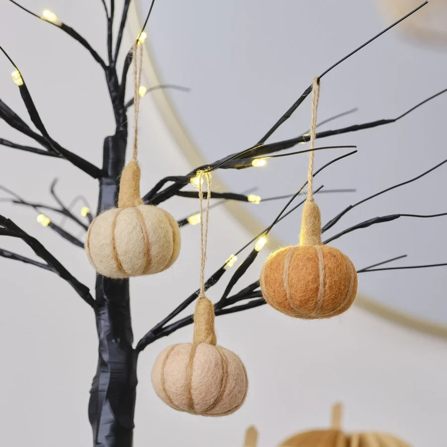 Halloween Felt Hanging Tree Decorations - Pumpkin Spice