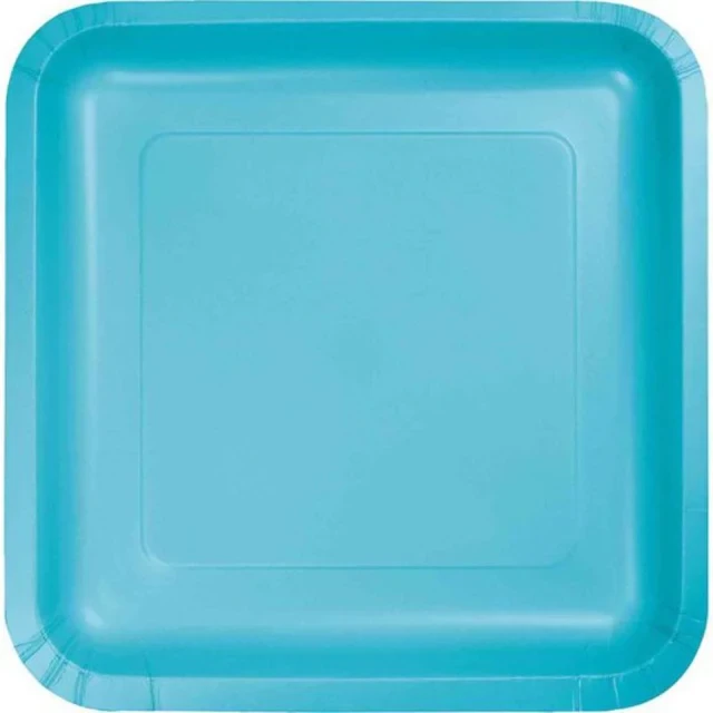 Bermuda Blue Square Lunch Plates Paper 18cm - Pack of 18