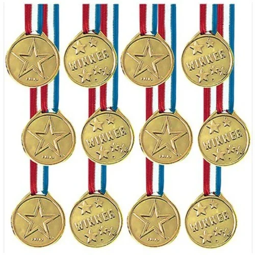 Award Ribbon Winner Medals - Pack of 12