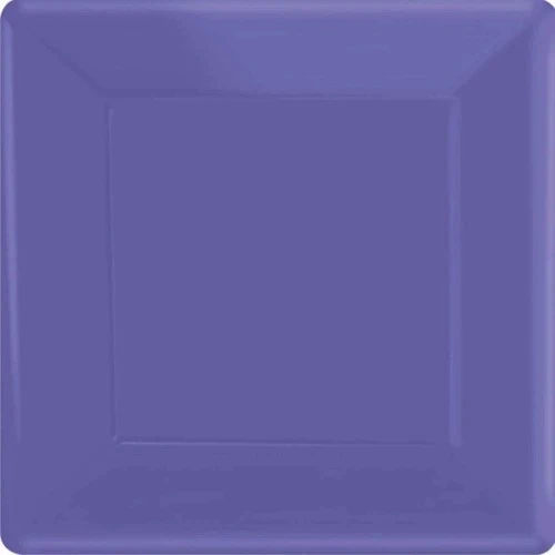 Paper Plates Square New Purple - 17cm  - Pack of (20)