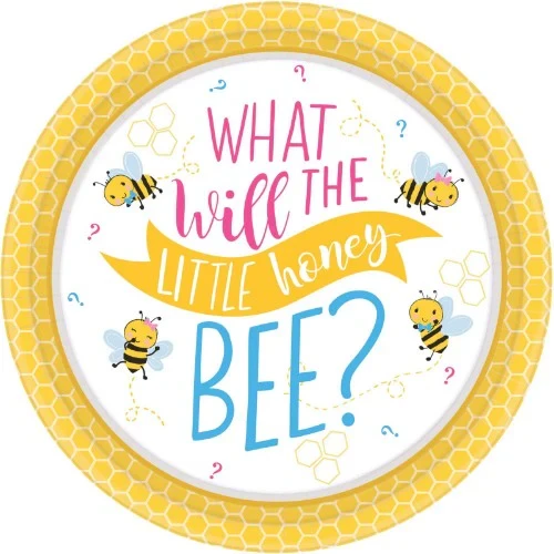 Round Plates - What Will It Bee? - Pack of 8
