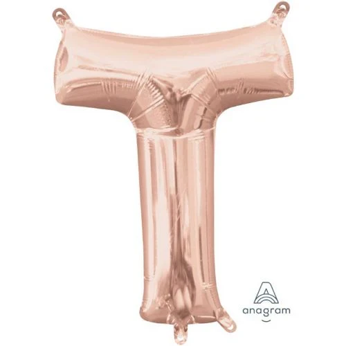 Foil Balloon - Letter T Rose Gold - 40cm